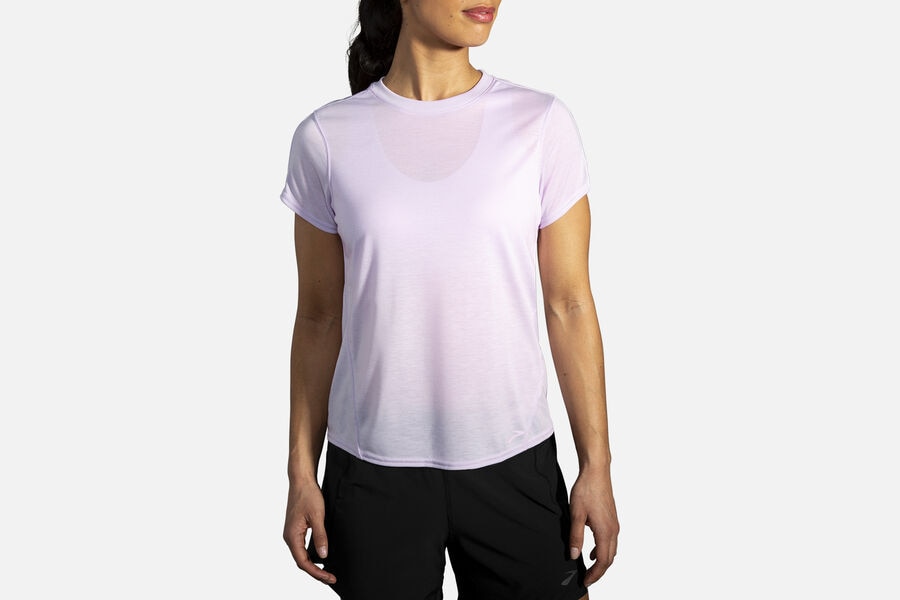 Brooks Women's Distance Sleeve Tops Heather Orchid Haze ( LOVJU1953 )